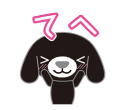 Fluffy black dog sticker #11333268
