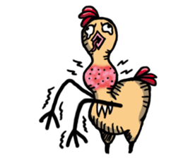 Hands chickens. sticker #11333653