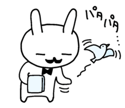 gentleman rabbit butler sticker #11333969