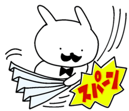 gentleman rabbit butler sticker #11333971