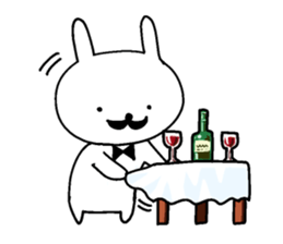 gentleman rabbit butler sticker #11333973