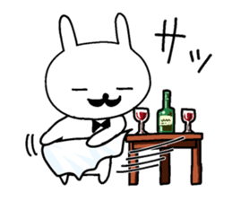 gentleman rabbit butler sticker #11333974