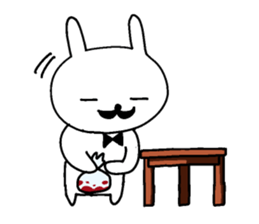 gentleman rabbit butler sticker #11333978