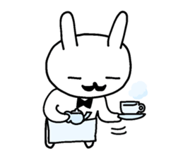 gentleman rabbit butler sticker #11333988