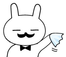gentleman rabbit butler sticker #11333993