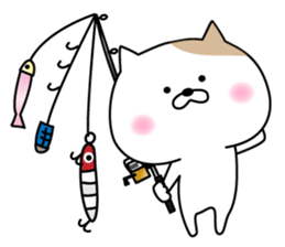 Cat to the fishing sticker #11335001