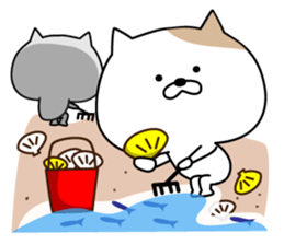 Cat to the fishing sticker #11335003