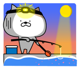 Cat to the fishing sticker #11335016