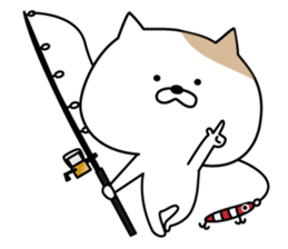 Cat to the fishing sticker #11335022