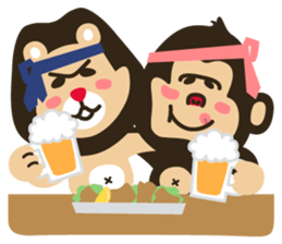 Working japanese animals sticker #11335119