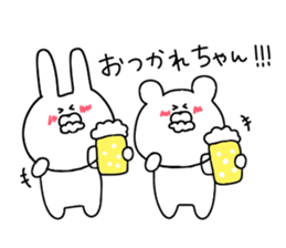 Rabbit and bear dead language sticker #11339847