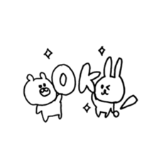 rabbit and bear good friend sticker sticker #11340086