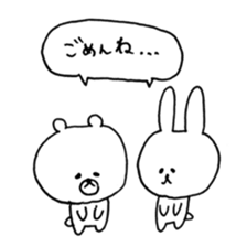rabbit and bear good friend sticker sticker #11340091