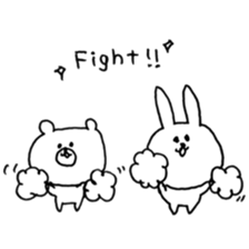 rabbit and bear good friend sticker sticker #11340092