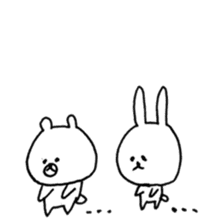 rabbit and bear good friend sticker sticker #11340095
