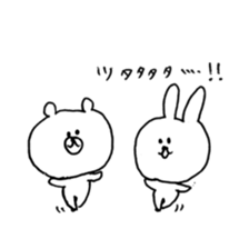 rabbit and bear good friend sticker sticker #11340098