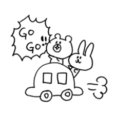 rabbit and bear good friend sticker sticker #11340100