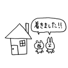 rabbit and bear good friend sticker sticker #11340101