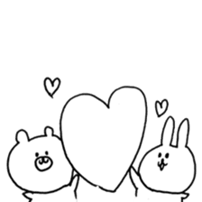 rabbit and bear good friend sticker sticker #11340107