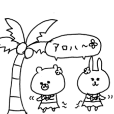 rabbit and bear good friend sticker sticker #11340110