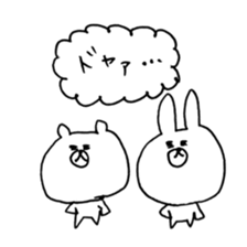 rabbit and bear good friend sticker sticker #11340112