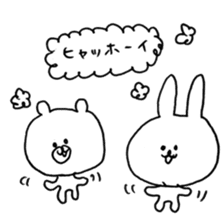 rabbit and bear good friend sticker sticker #11340113