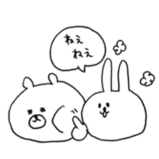 rabbit and bear good friend sticker sticker #11340117
