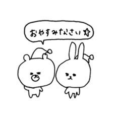 rabbit and bear good friend sticker sticker #11340118