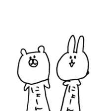 rabbit and bear good friend sticker sticker #11340119
