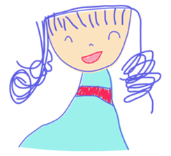 5-year-old girl illustrations sticker #11352021