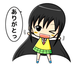 long black hair and daily life sticker #11355258
