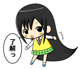long black hair and daily life sticker #11355259