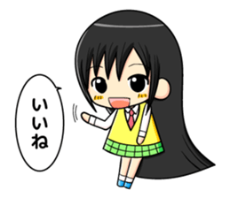 long black hair and daily life sticker #11355260