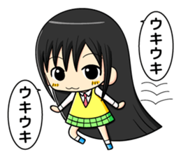 long black hair and daily life sticker #11355261