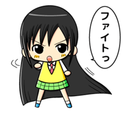 long black hair and daily life sticker #11355270
