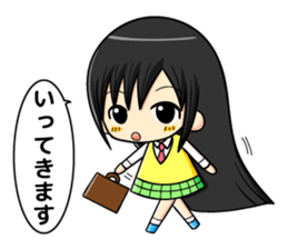 long black hair and daily life sticker #11355271