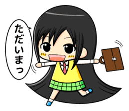 long black hair and daily life sticker #11355273