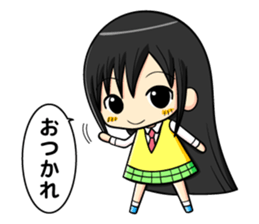 long black hair and daily life sticker #11355274