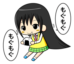 long black hair and daily life sticker #11355276