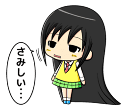 long black hair and daily life sticker #11355279