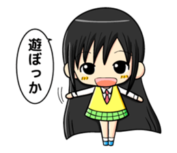 long black hair and daily life sticker #11355280