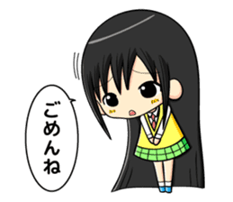 long black hair and daily life sticker #11355284