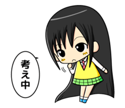 long black hair and daily life sticker #11355287