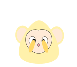 Triangle monkey with friends (English) sticker #11355654