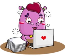 Red Heart Cartoon Lover sticker #11356339