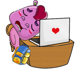 Red Heart Cartoon Lover sticker #11356356