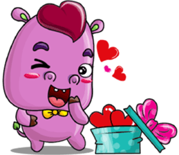 Red Heart Cartoon Lover sticker #11356365