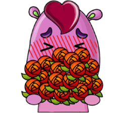 Red Heart Cartoon Lover sticker #11356370