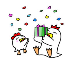 Fascinating chicken and chick 4 sticker #11359460