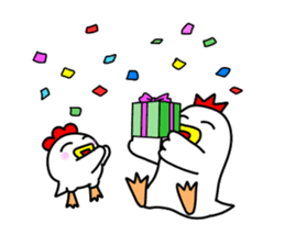 Fascinating chicken and chick 4 sticker #11359460